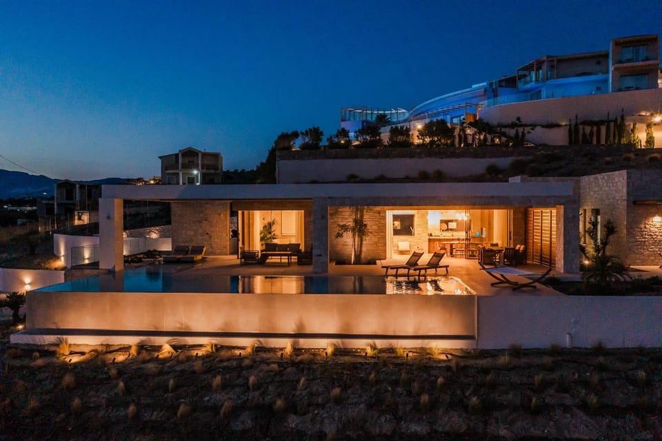 Property building, Night, View (from property/room), Balcony/Terrace, Pool view, Swimming pool
