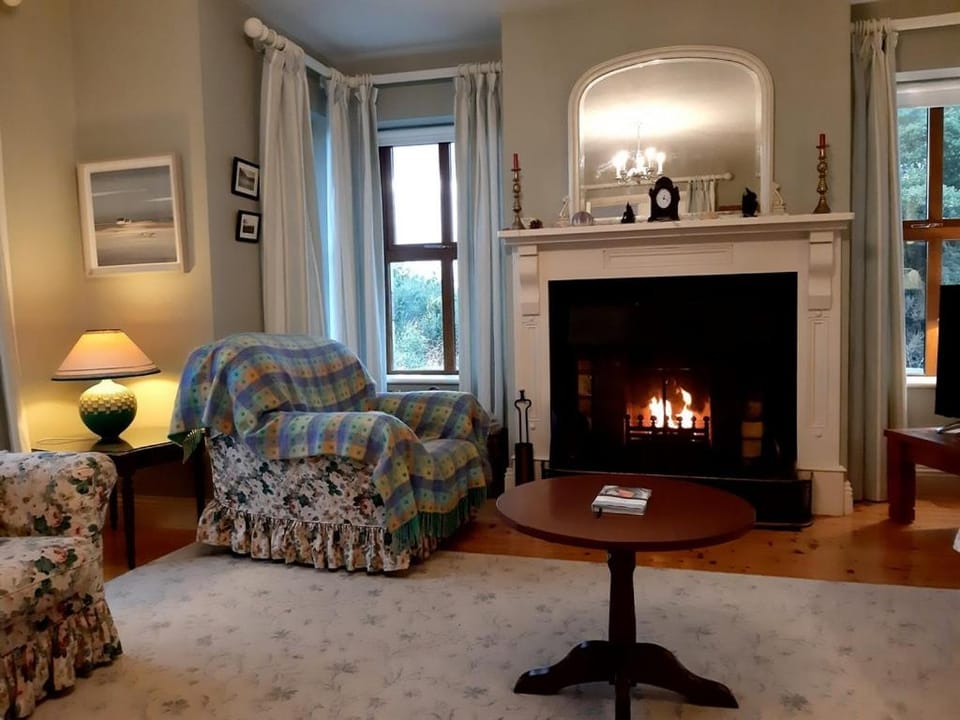 Living room, fireplace