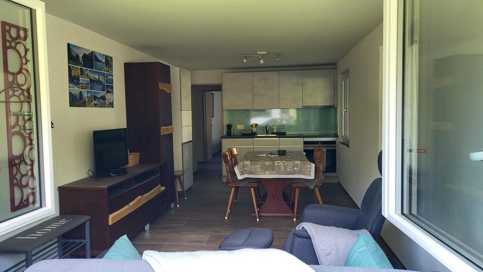 Kitchen or kitchenette, Living room, Seating area, Dining area, Evening entertainment