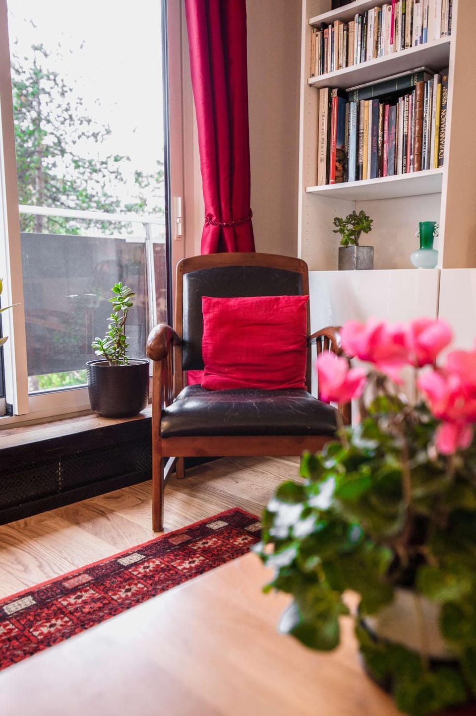 Library, Living room, Garden view