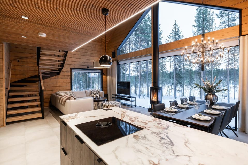 Kitchen or kitchenette, Living room, Dining area