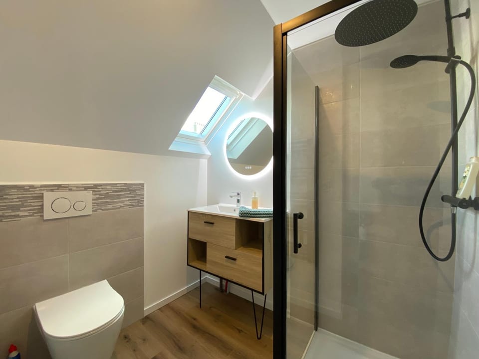 Shower, Toilet, Bathroom, City view