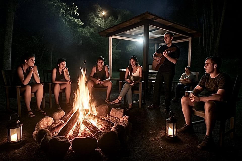 Night, group of guests