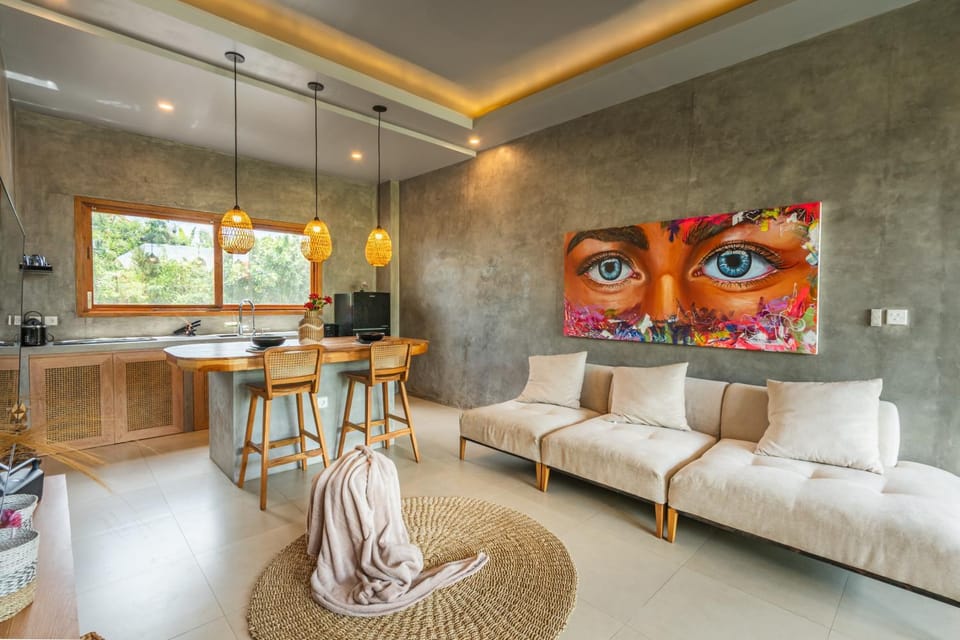 Living room, kitchen