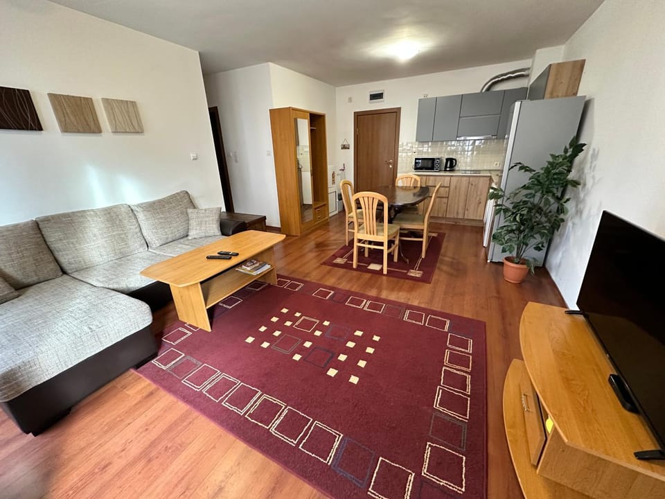 TV and multimedia, Kitchen or kitchenette, Living room, Photo of the whole room, Dining area, minibar