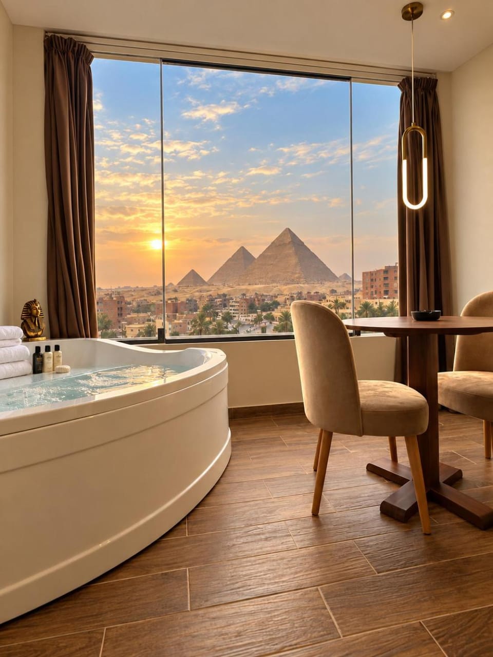 Bed, Natural landscape, Hot Tub, Photo of the whole room, Bedroom, Mountain view, Bath