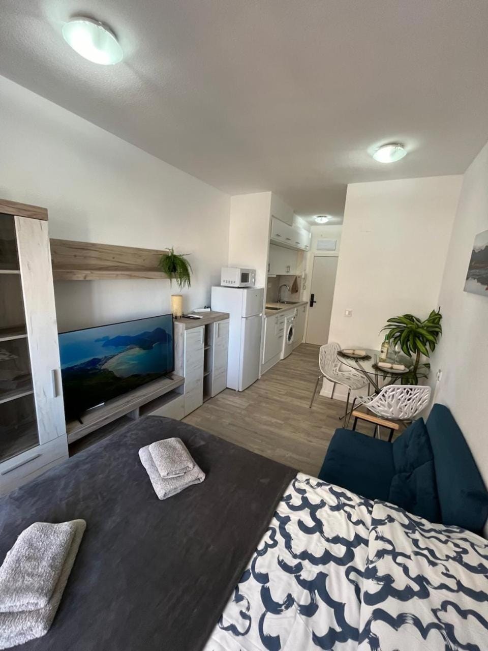 Bed, Kitchen or kitchenette, Photo of the whole room, Seating area