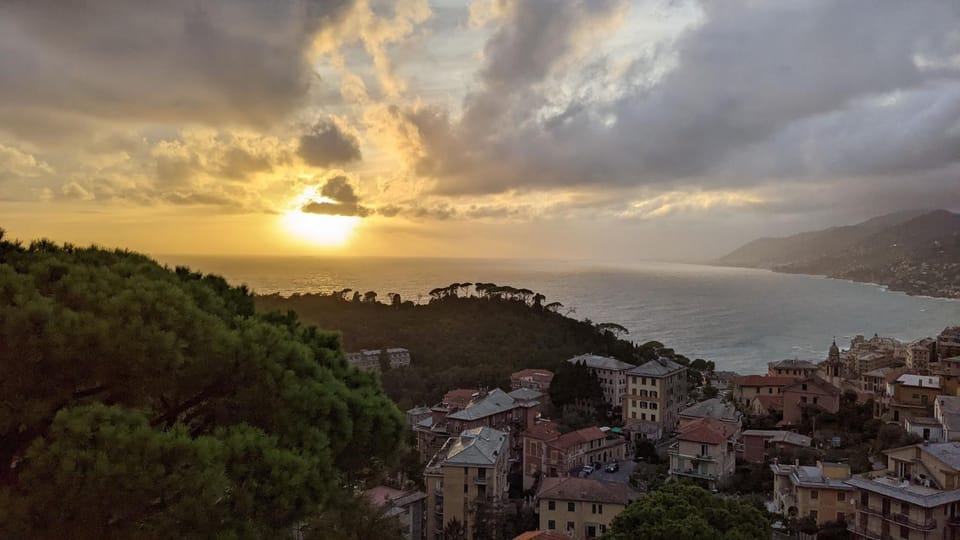 Natural landscape, Mountain view, Sea view, Sunset