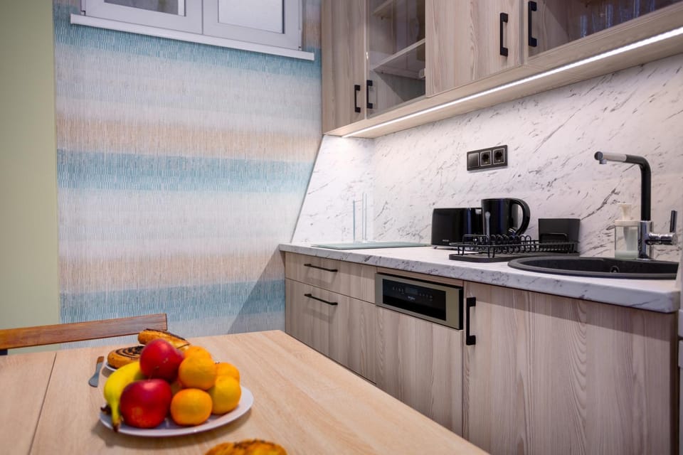 Kitchen or kitchenette, toaster