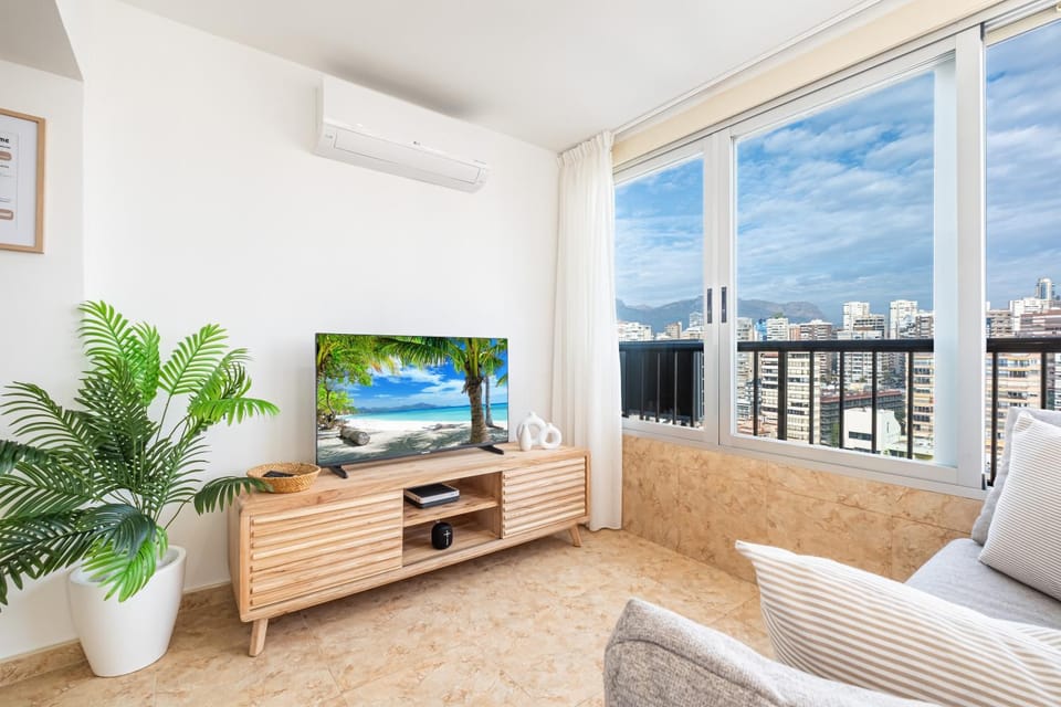 TV and multimedia, View (from property/room), Living room, City view, air conditioner