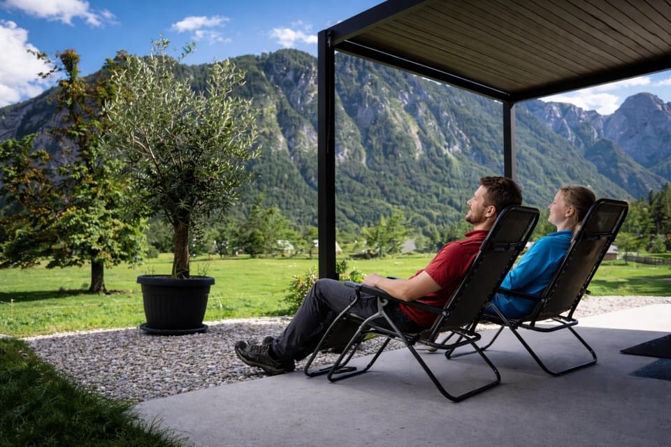 Patio, Mountain view, sunbed