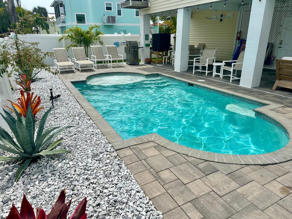 Patio, Day, Natural landscape, Pool view, Swimming pool, Swimming pool, sunbed