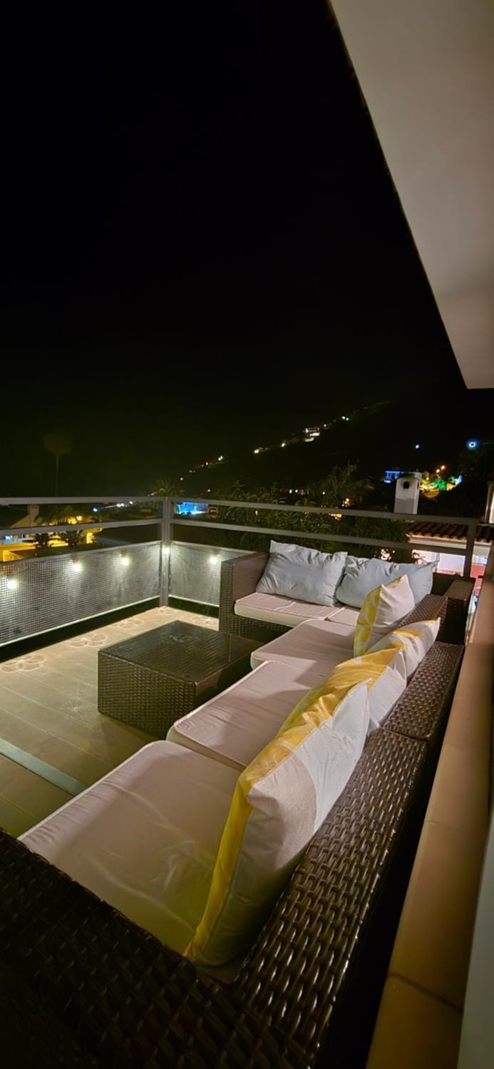 Night, View (from property/room), Balcony/Terrace, Pool view