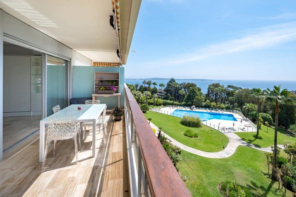 View (from property/room), Balcony/Terrace, Pool view, Swimming pool