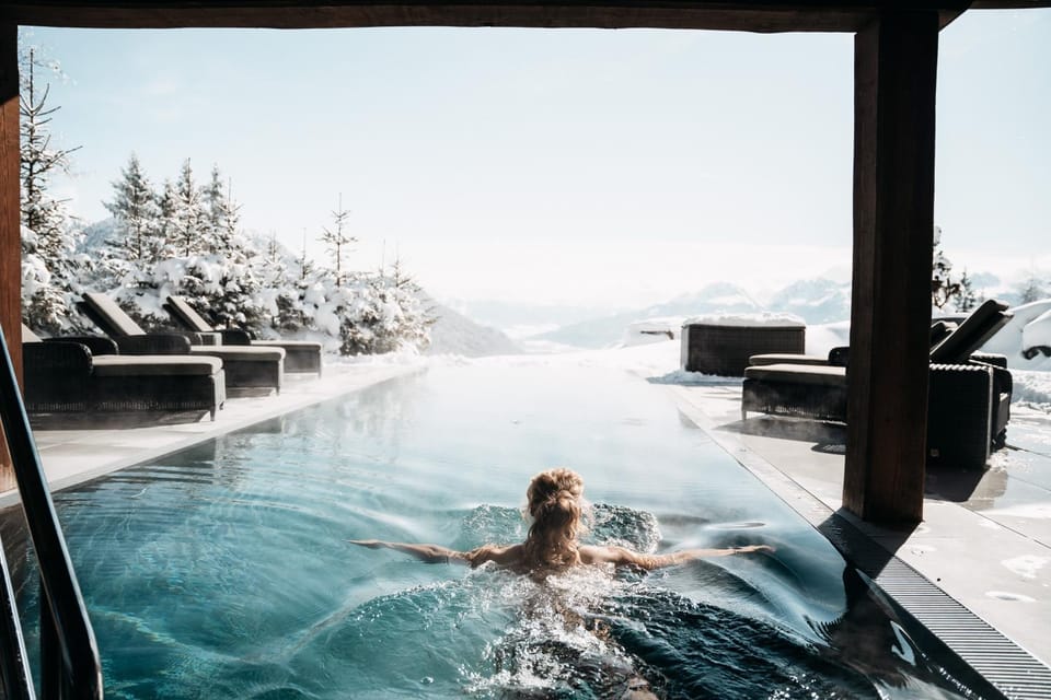 Natural landscape, Mountain view, Swimming pool