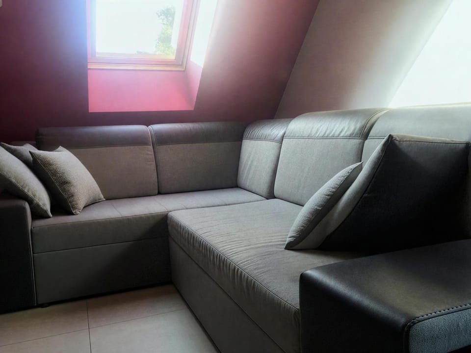 Bed, Living room, Seating area