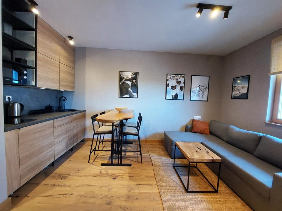Kitchen or kitchenette, Living room, Dining area
