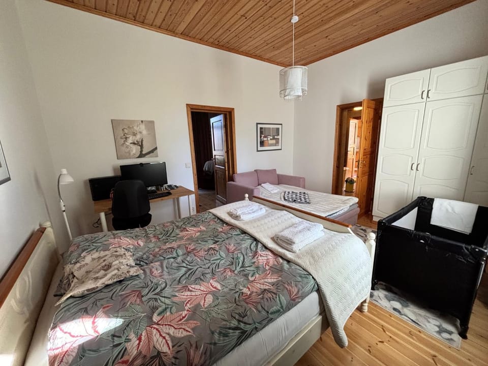 Bed, cot, wardrobe