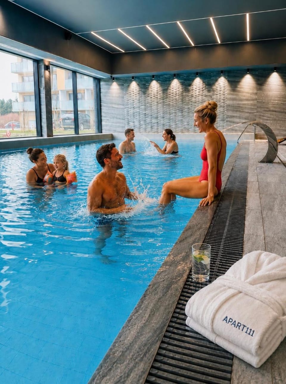 People, Pool view, Swimming pool, group of guests