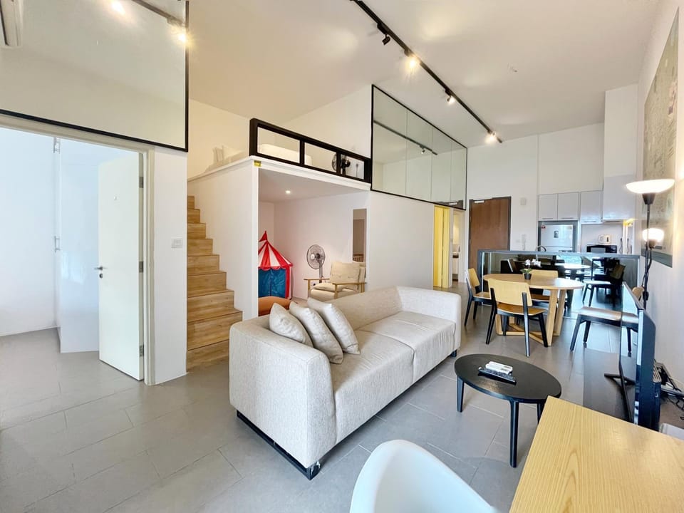 Kitchen or kitchenette, Living room, Dining area