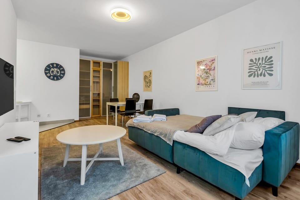 Bed, TV and multimedia, Living room, Photo of the whole room, Seating area, Bedroom