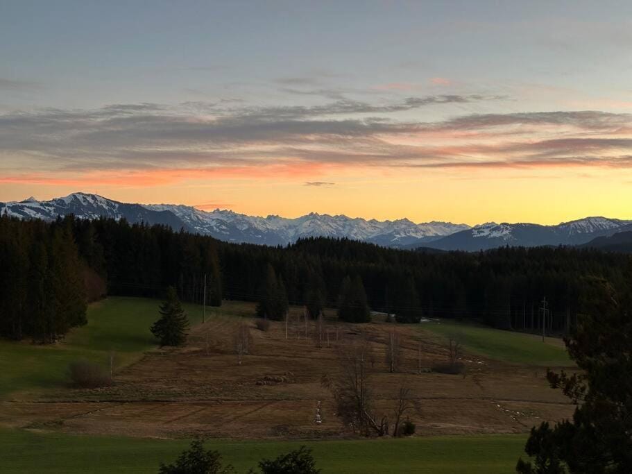 Nearby landmark, Mountain view, Sunset