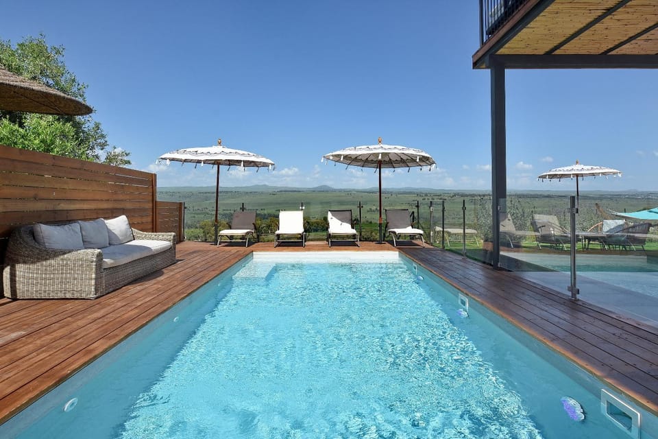 View (from property/room), Balcony/Terrace, Pool view, Swimming pool