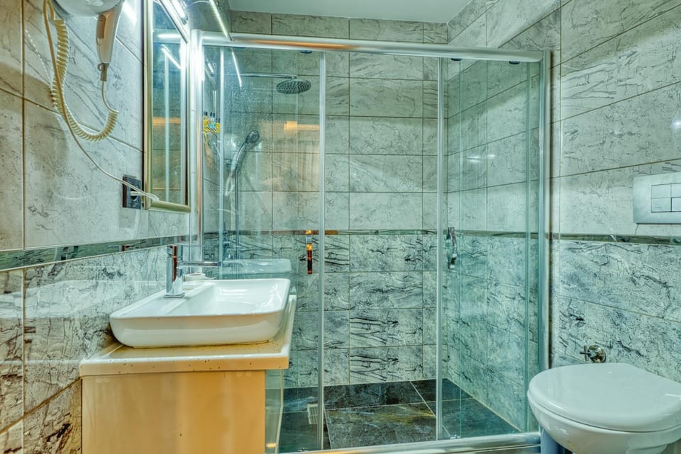 Shower, Toilet, Bathroom, hair dryier
