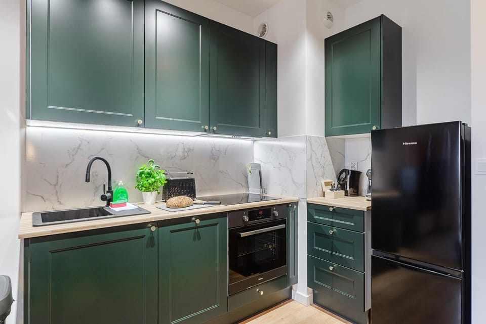 Kitchen or kitchenette, dishwasher, toaster