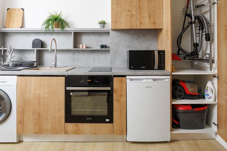 Kitchen or kitchenette, minibar, pet friendly, stove, toaster, washing machine
