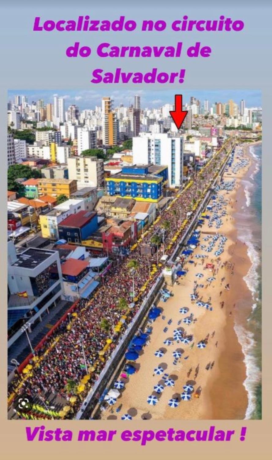 Belíssimo apartamento vista mar na Barra. Diretamente no circuito do Carnaval - Em frente a praia Apartment in Salvador