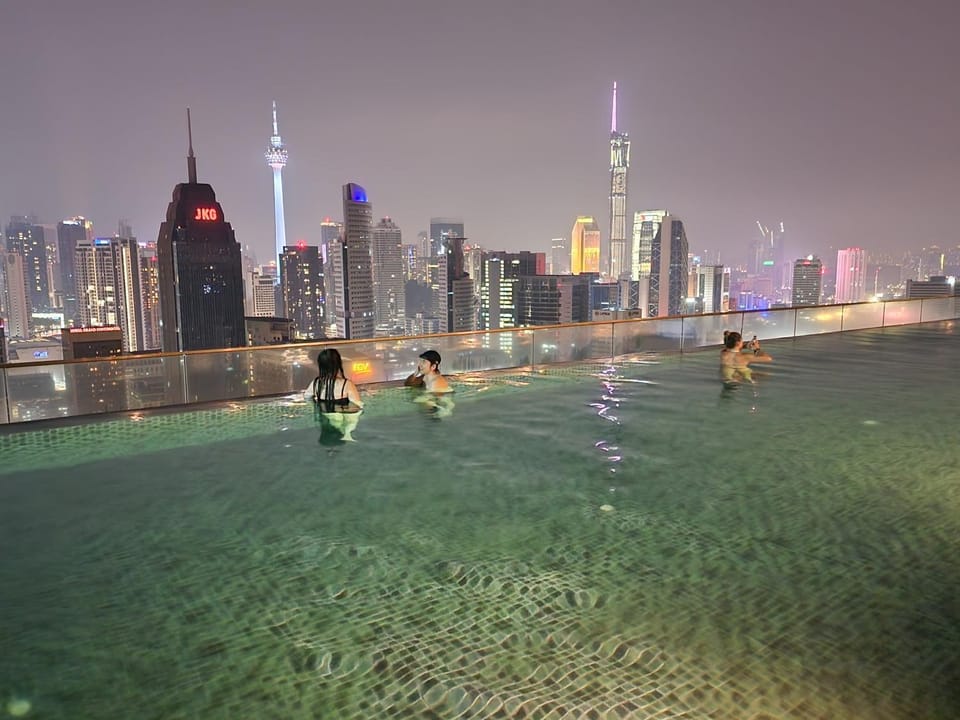 Night, People, Natural landscape, City view, Swimming pool, group of guests