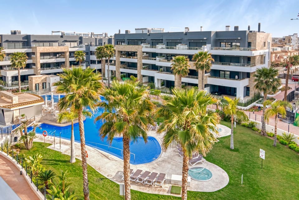 Property building, Living room, Swimming pool