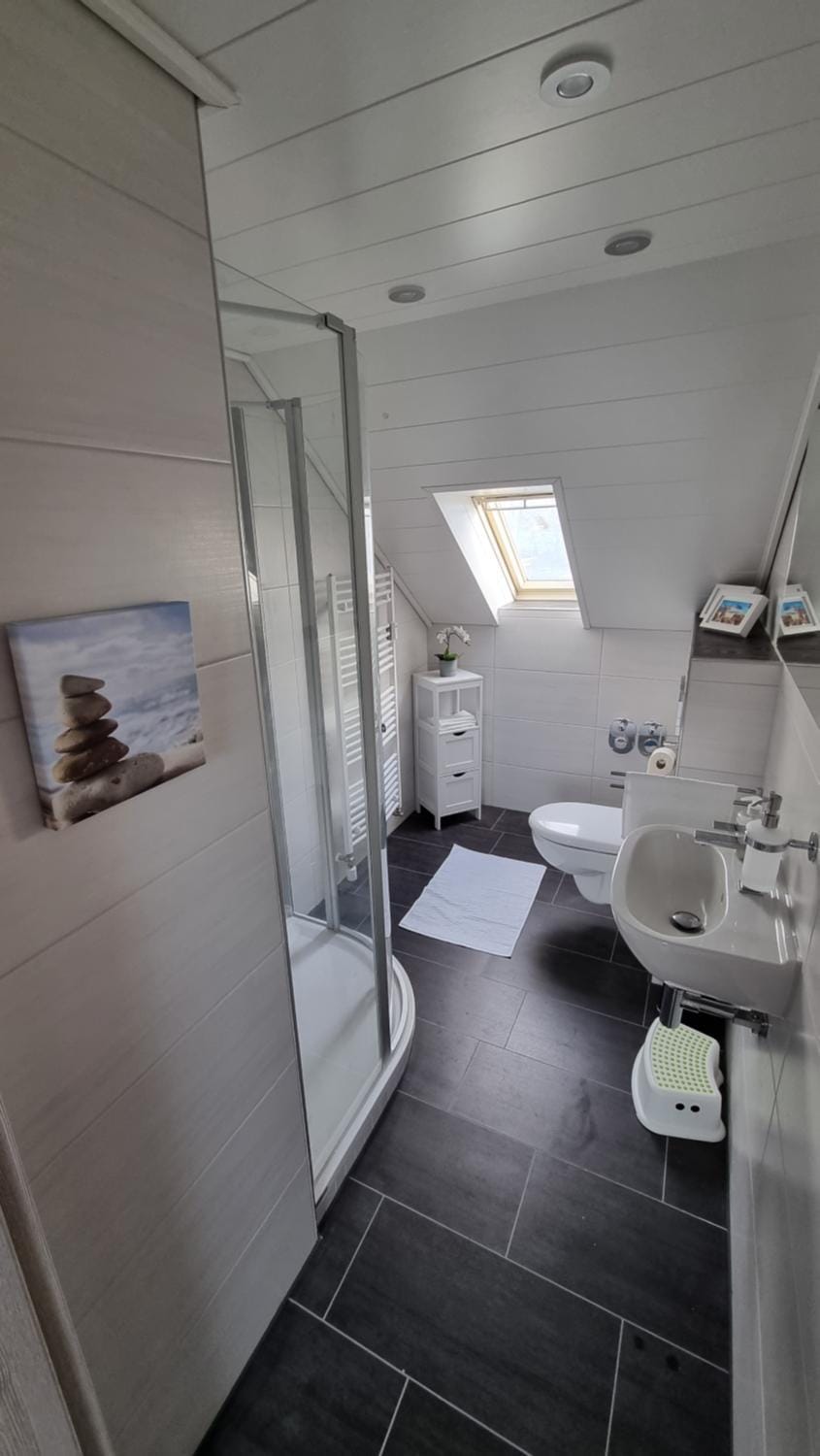 Photo of the whole room, Bath, towels