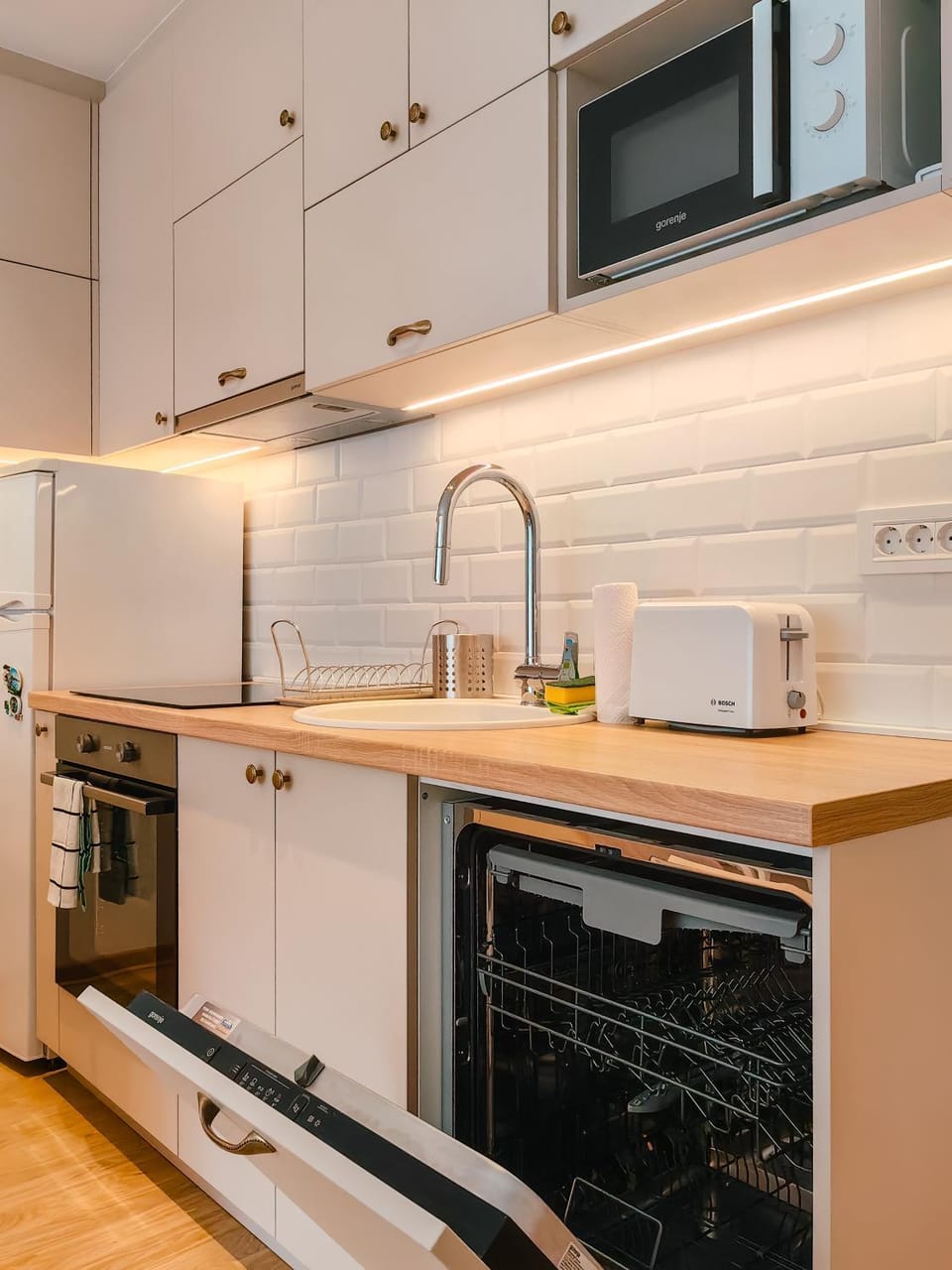 dishwasher, microwave, toaster