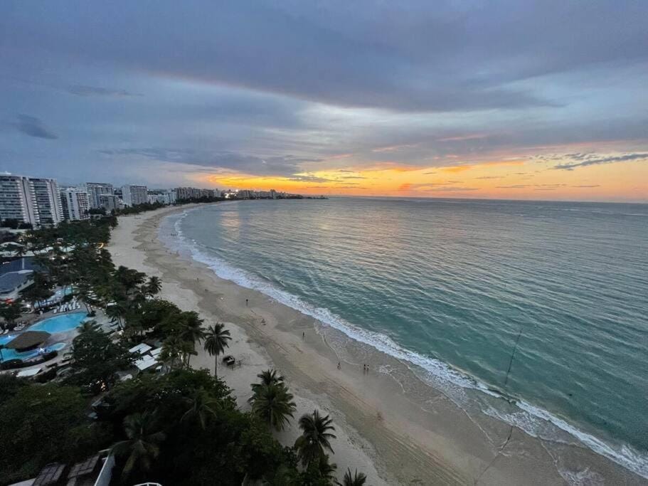 Beach, Sea view, Sunset