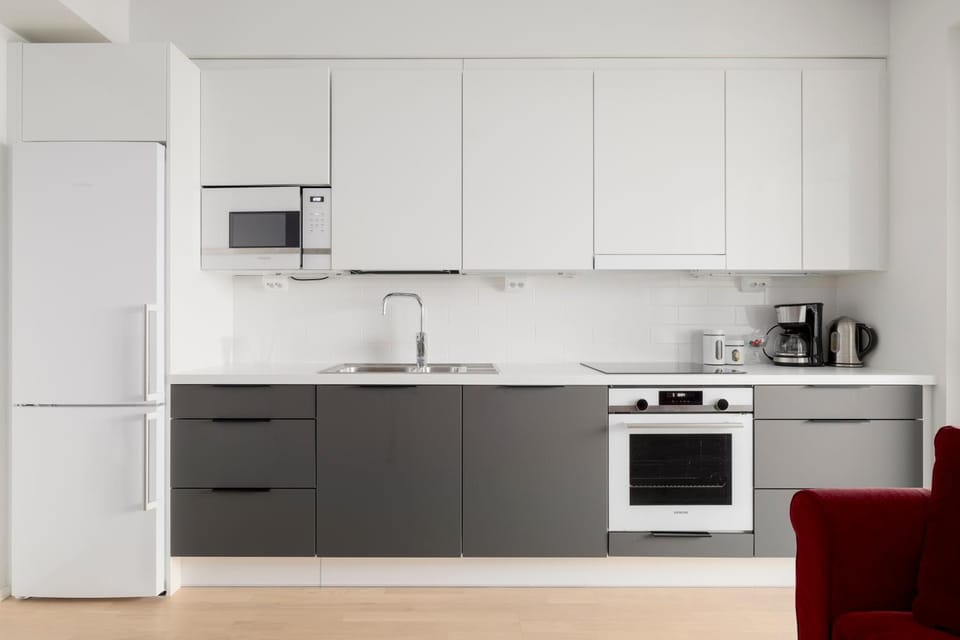Kitchen or kitchenette, dishwasher, minibar, stove