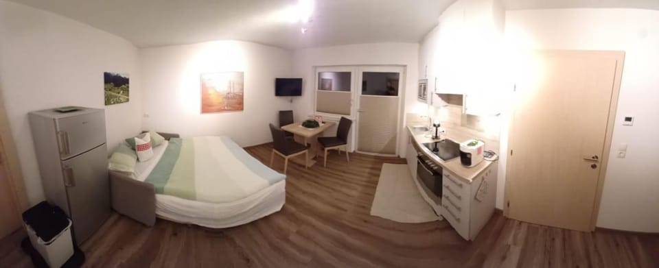 Kitchen or kitchenette, Living room, Seating area