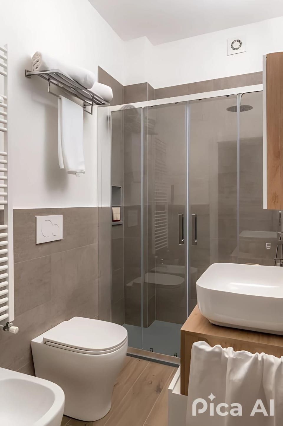 Shower, Toilet, Bathroom, bidet, heating, towels