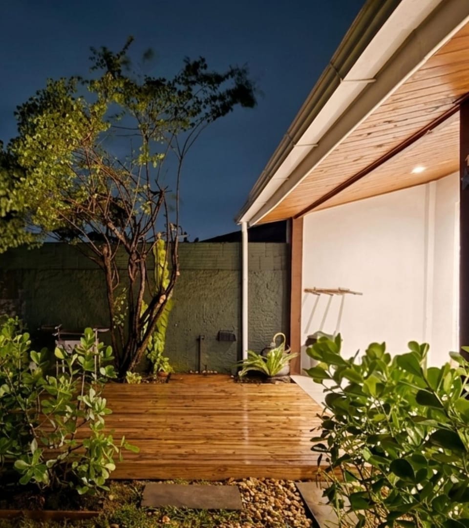 Property building, Patio, Night, Garden, Seating area, Garden view