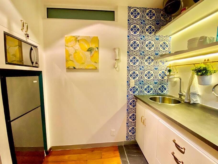 Kitchen or kitchenette, minibar, oven