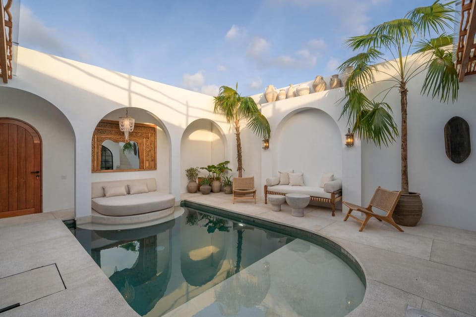 Patio, Day, Natural landscape, Seating area, Pool view, Swimming pool, sunbed
