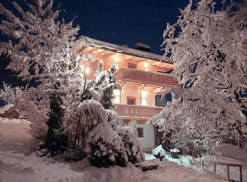 Property building, Night, Winter