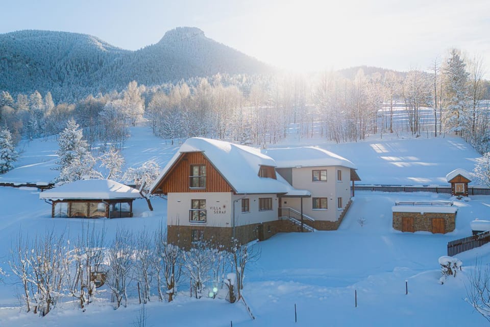 Property building, Natural landscape, Winter, Mountain view