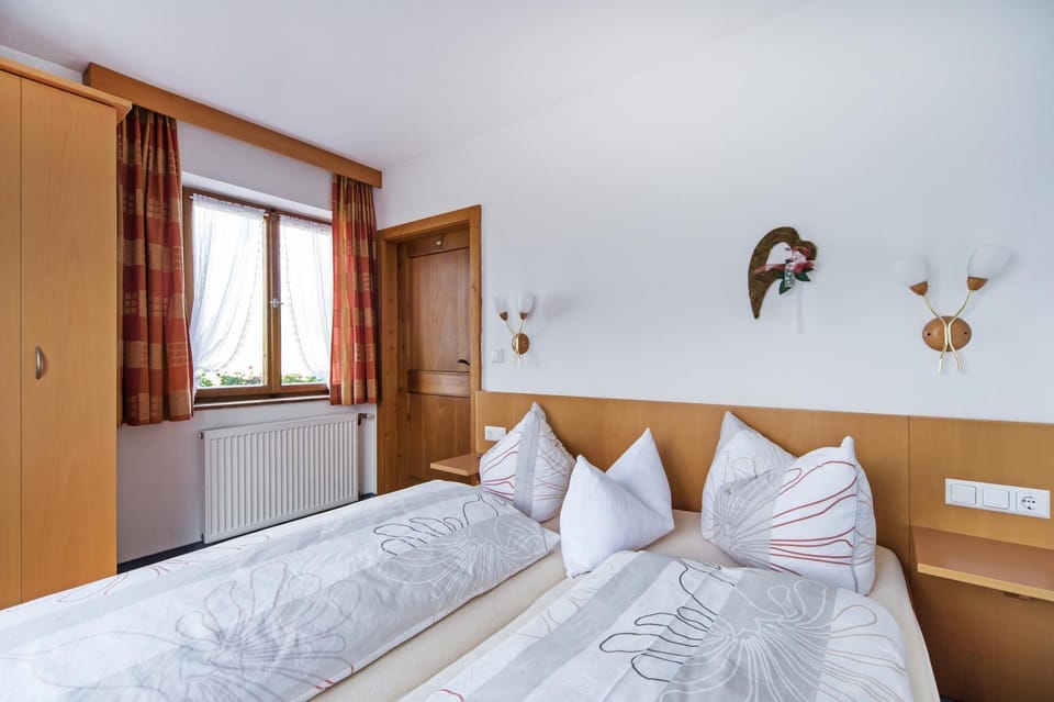 Bed, wardrobe