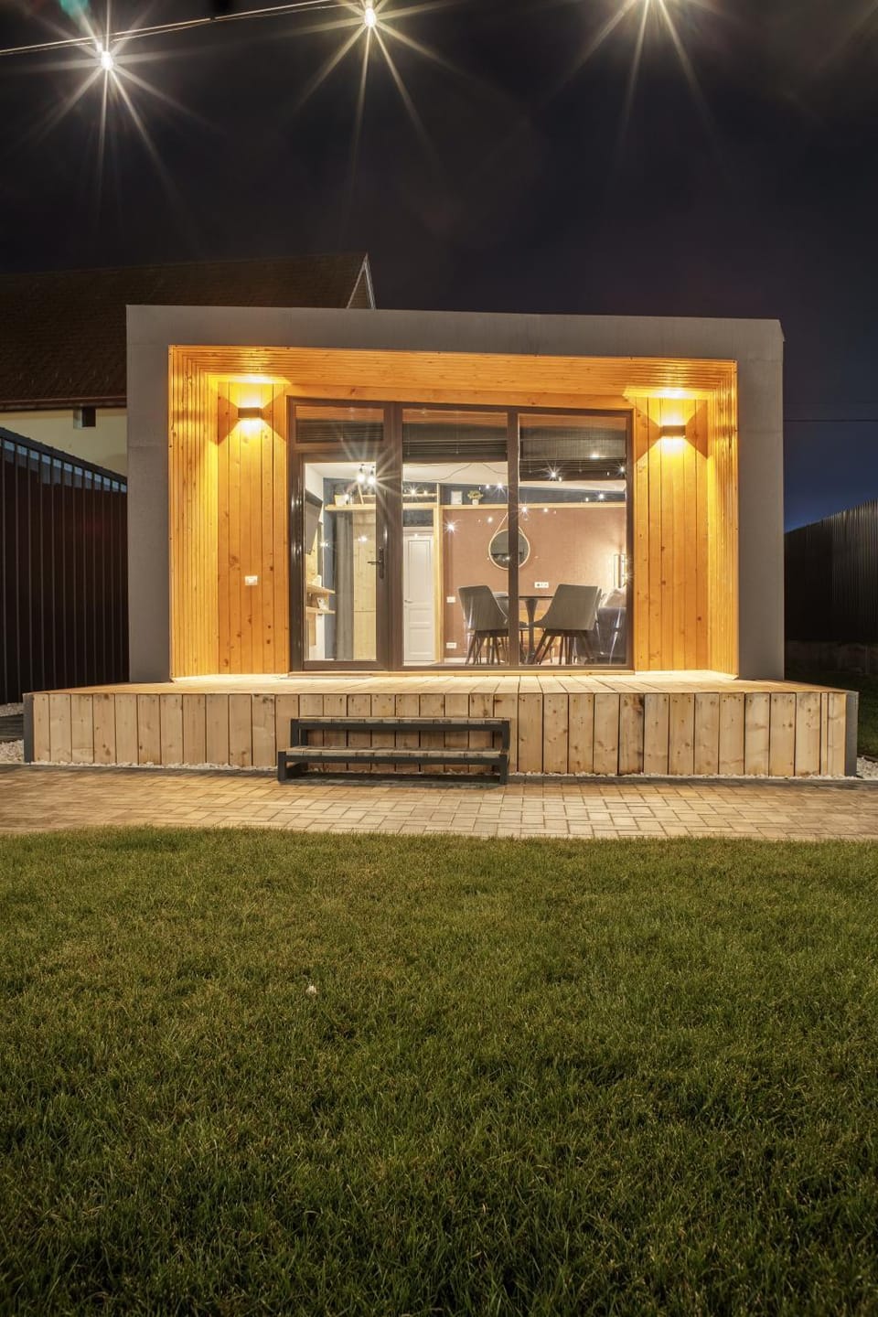 Property building, Night, Garden view