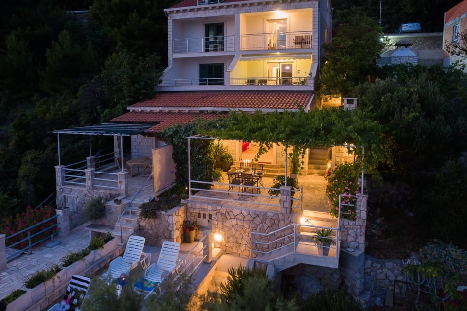 Property building, Night, Bird's eye view, Winter