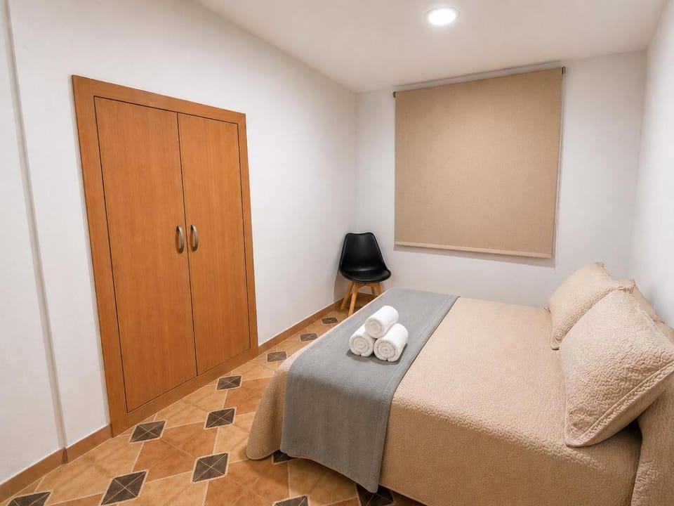 Bed, Photo of the whole room, Bedroom, towels, wardrobe