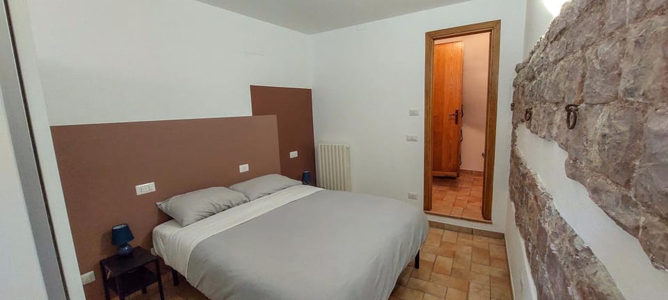 Bed, wardrobe