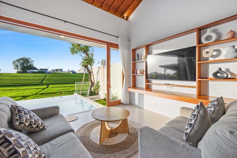 Day, TV and multimedia, Living room, Seating area, Garden view, furniture